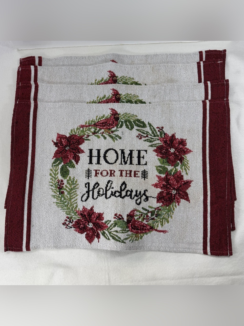 Tapestry Christmas Placemats Home For The Holidays Set Of Four
